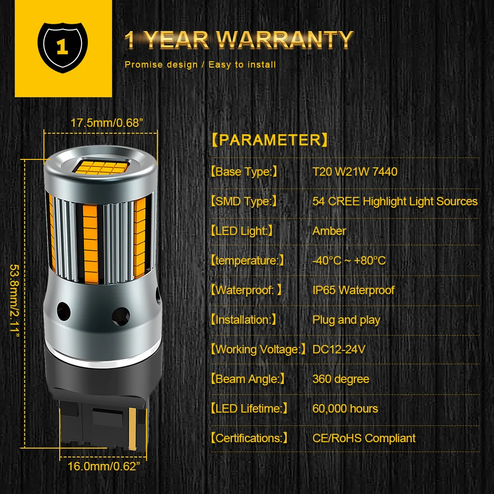2 шт. фонари для парковки автомобиля 7440 дюйма 6500 Вт 2002 к