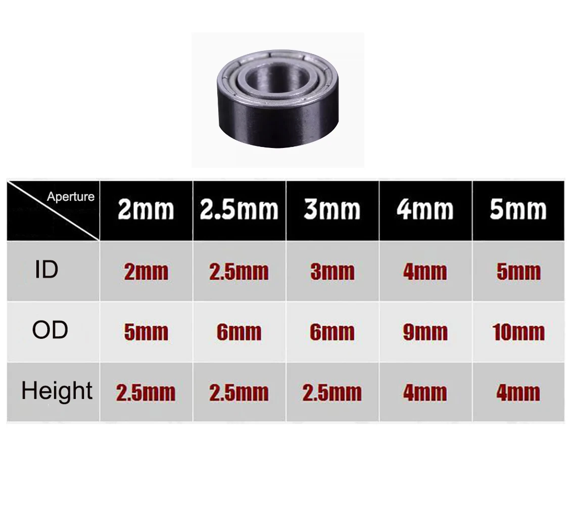 Мини-маленький подшипник ID 1 мм 2 5 3 4