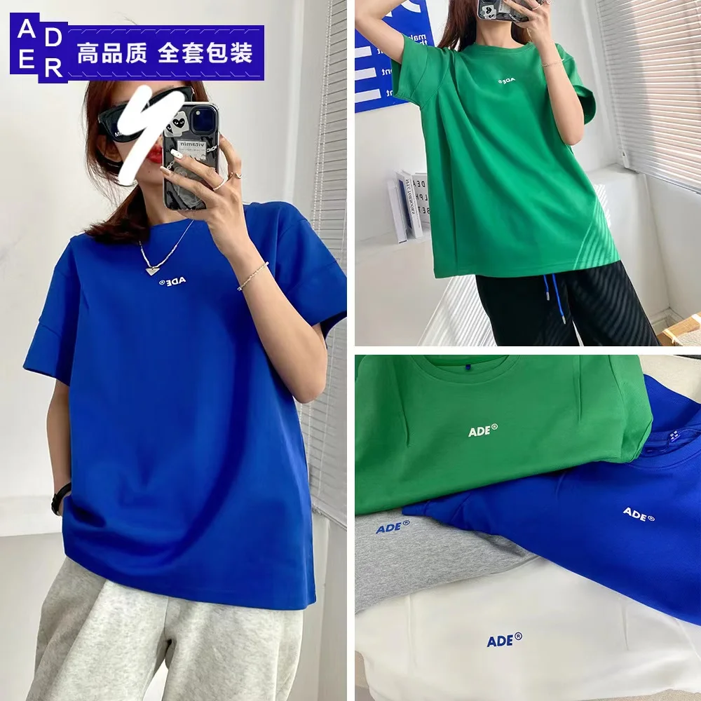 

ADER ERROR spring and summer Yang Mi with the same high-quality letter printing simple T-shirt couple loose pinch fold craft top