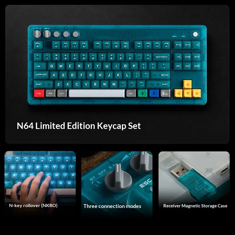Механическая клавиатура Retro87, синяя, прозрачная, беспроводная, игровая, офисная, трехрежимная, Bluetooth, проводная, для ПК, ноутбуков, Android, Retro для 8BitDo (art.: 3920dbc153e92) - 3920dbc153e92