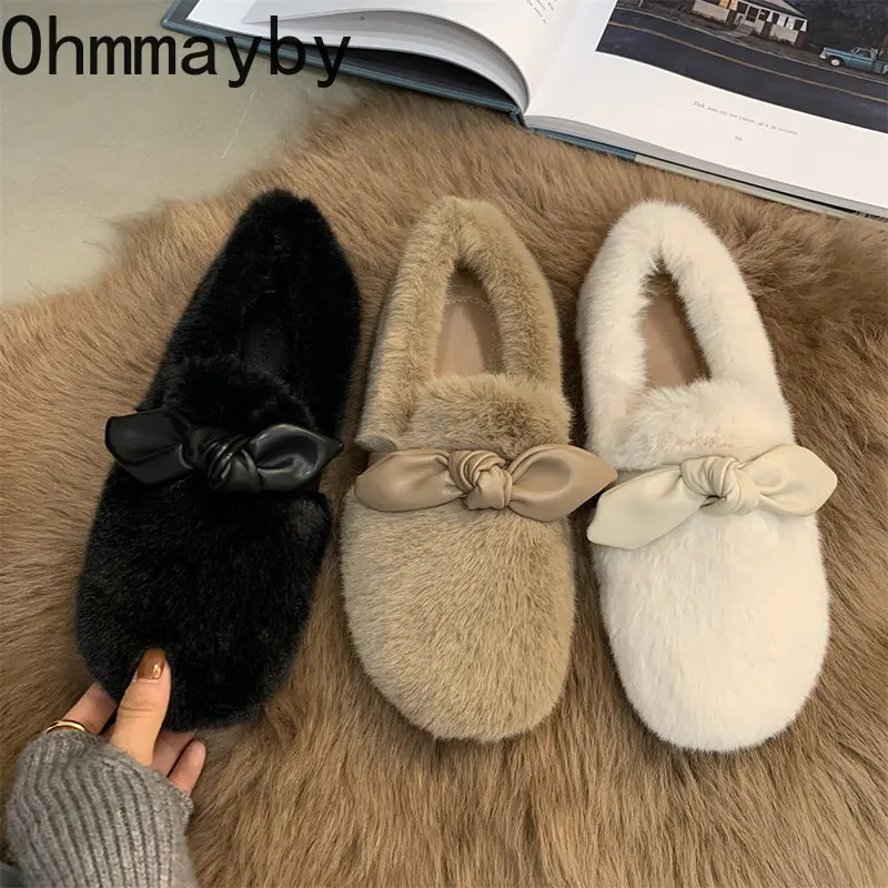 

Женские меховые лоферы, теплые туфли на плоской подошве, без застежки, элегантные туфли, весна 2023