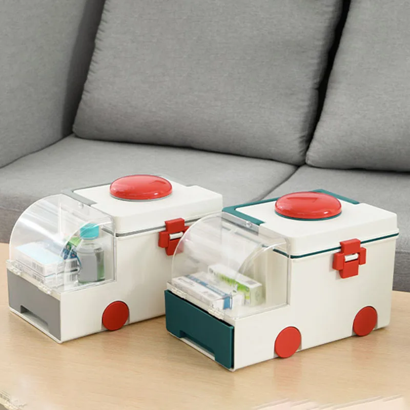

Home Care Medicine Box Portable Large First Aid Box Household Plastic Medicine Storage Box Holder Medicine Kits