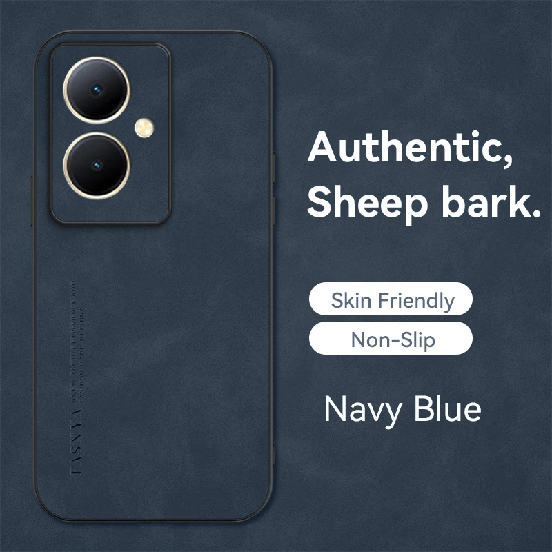 

Luxury Leather Case for vivo Y78+ Plus V2271A Frosted Armor Shockproof Soft Silicone Heat Dissipation Phone Cover vivoY78+Plus