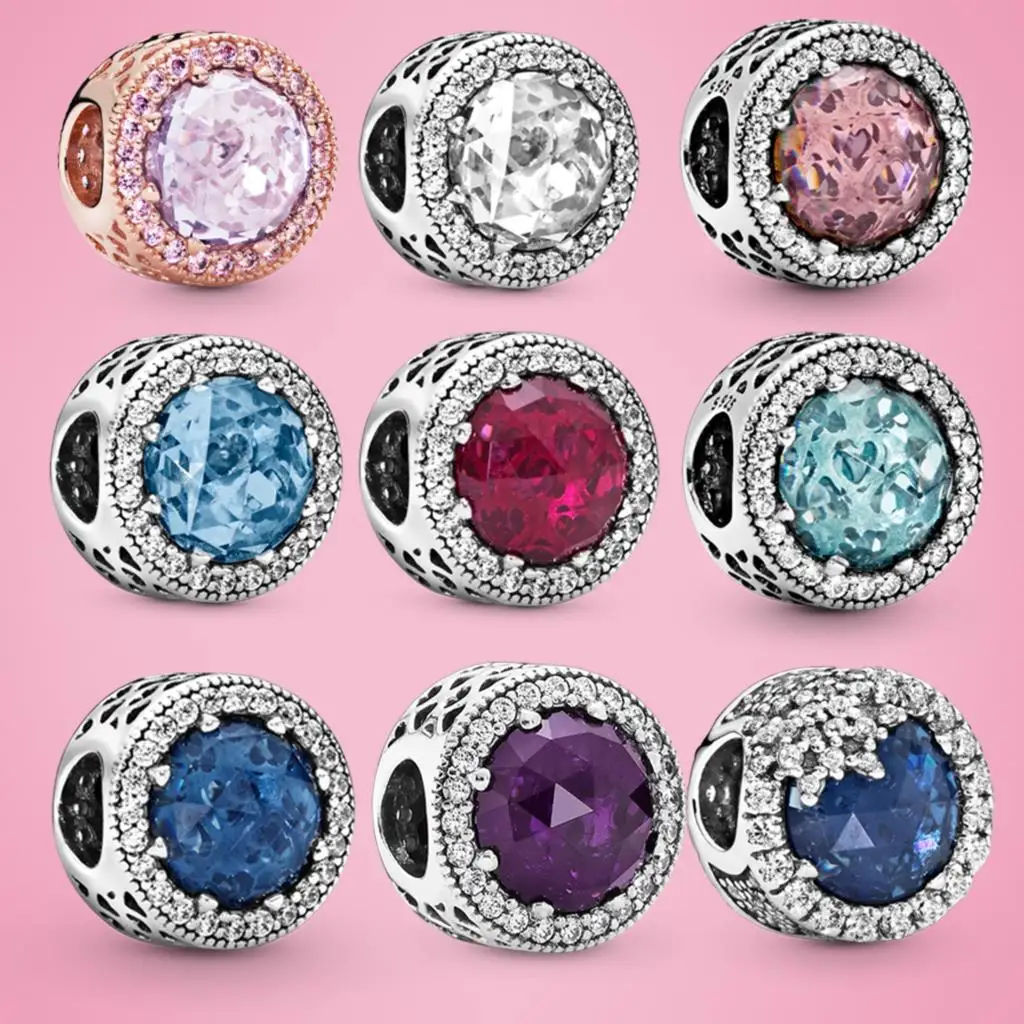 

Женский браслет из серебра 2022 пробы, со сверкающими бусинами