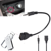 3 5mm plug auto universal u disk interface extension cord audio adapter usb connector aux cable car converter