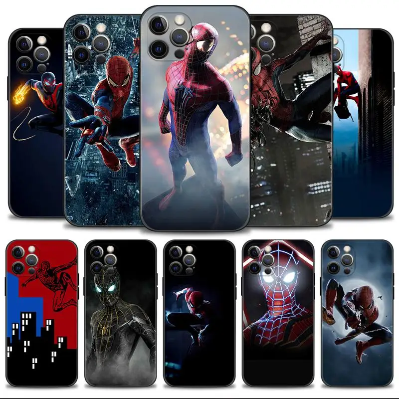 

Marvel Spiderman Hero For Apple iPhone 14 13 12 11 Pro Max X XS Max 8 7 6 5 Silicone Cover Soft Shell Phone Case
