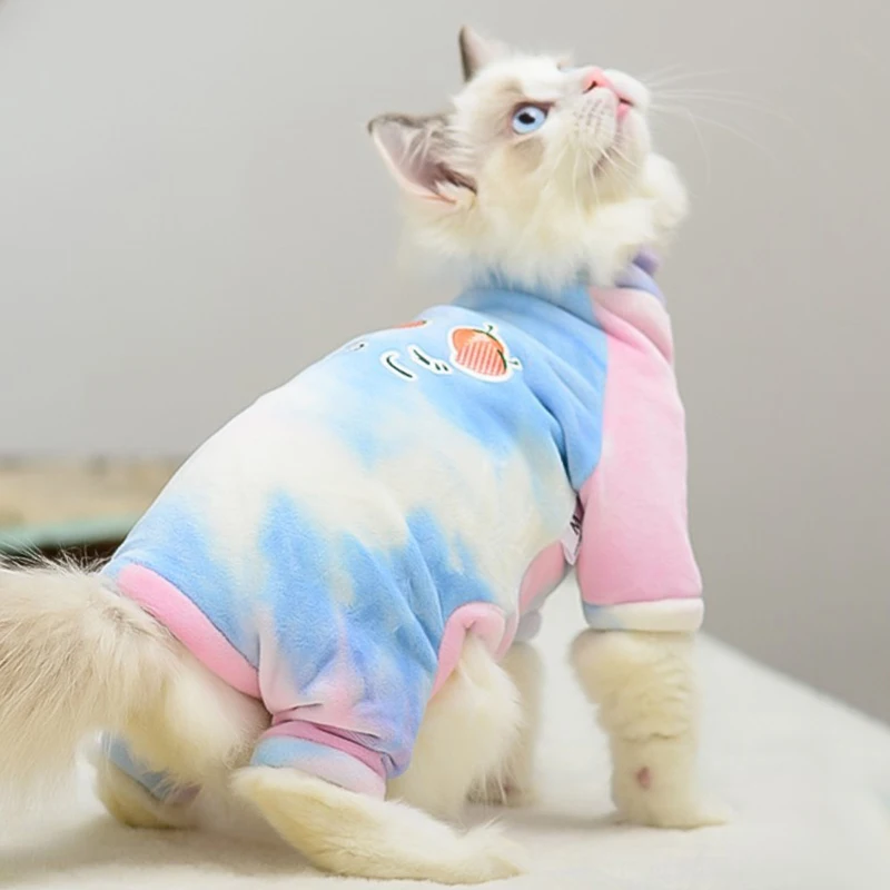 

Pet cat clothing fall/winter sphinx hairless cat clothing padded fleece quadrupeds thick warm pet clothing
