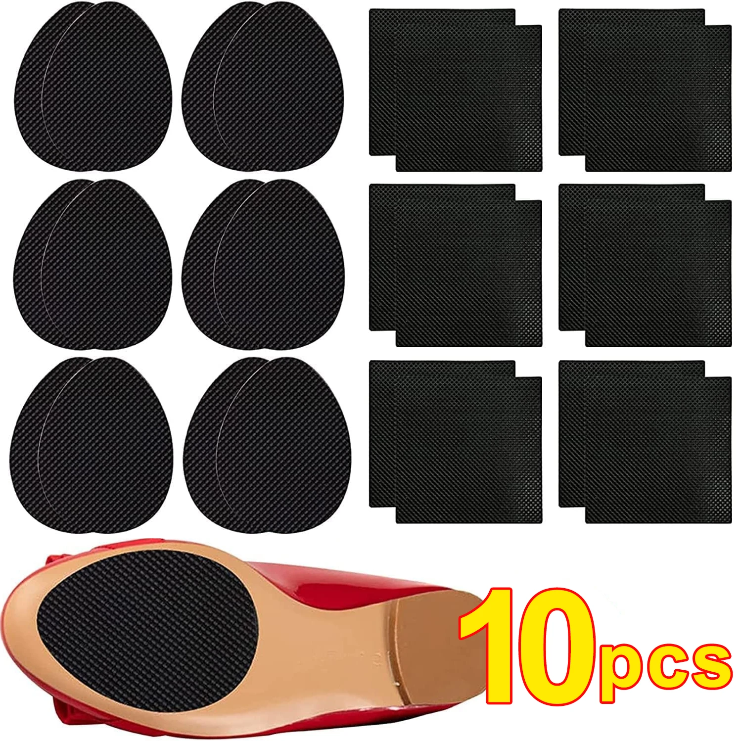 10Pcs Anti-Slip Heel Sole Protector Shoe No-adhesive Sticker Pads for Women Shoes Repair High Heels Sandal Outsole Shoe Care