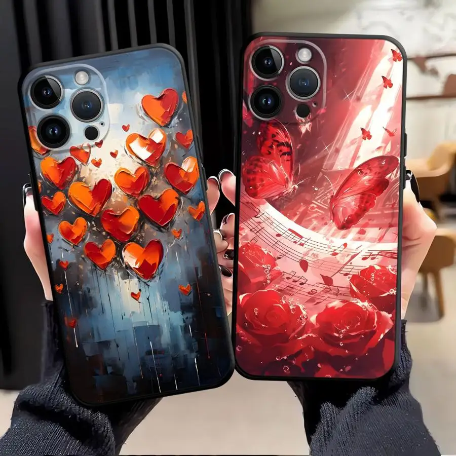 Мягкий чехол для телефона с рисунком любви для iPhone SE 7 8 14 X XS XR 11 17Air 12 15 Plus 13 Mini 17 16 Pro Max (art.: 3920d1b5c4615) - 3920d1b5c4615