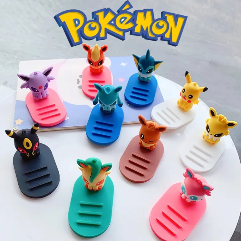 

Pokemon Anime Action Figure Pikachu Kawaii Eevee Mobile Phone Holder Lightweight Portable Desktop Decoratio Friend Birthday Gift