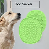 silicone dog lick pad pet dog sucker shower lick pad bath slow food pad training pet feeder chicken leg with dog bone