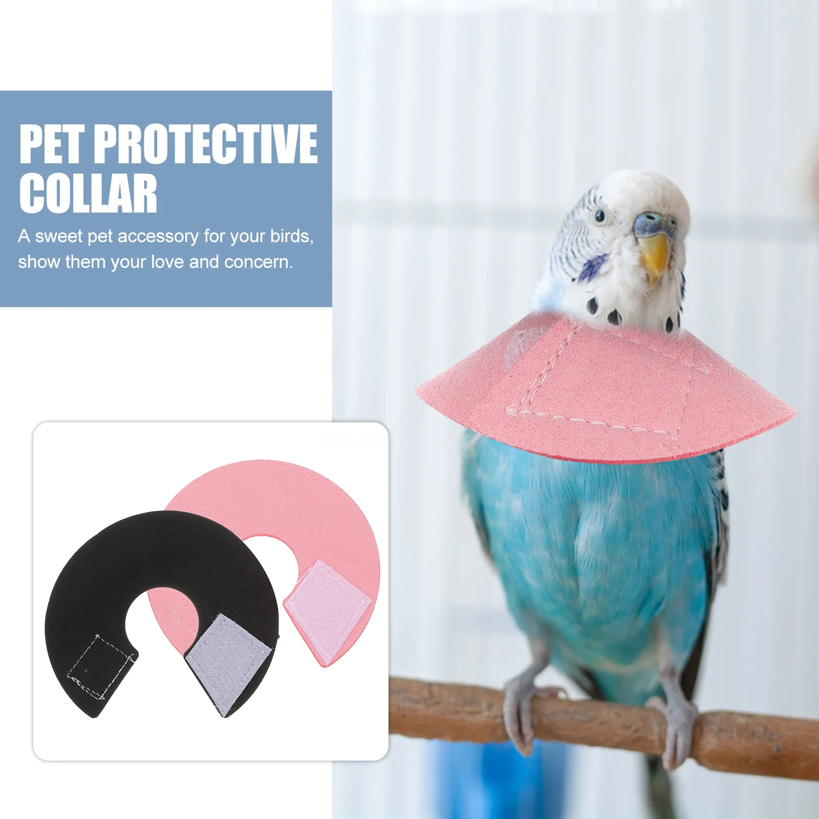 

2 Pcs Gloves Anti-pecking Neck Ring Protective Collar Rabbit Bird Korean Velvet Hamster Leash