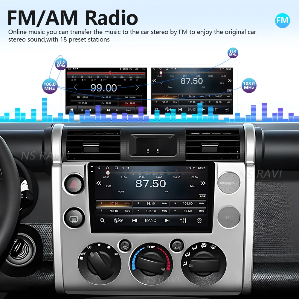 Для Toyota FJ Cruiser J15 2006-2020: Мультимедийная система Carplay Auto Qualcomm DSP с Bluetooth, камерой 360° и беспроводным Android 16 на базе Snapdragon (art.: 3920dbd5726ee) - 3920dbd5726ee