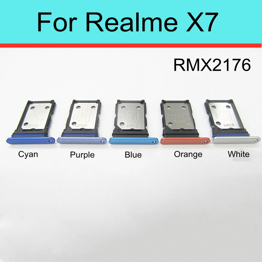 

1pcs Sim Card Tray Holder For Realme X7 RMX2176 Sim Micro Reader Card Slot Adapters Card Socket Repair Parts