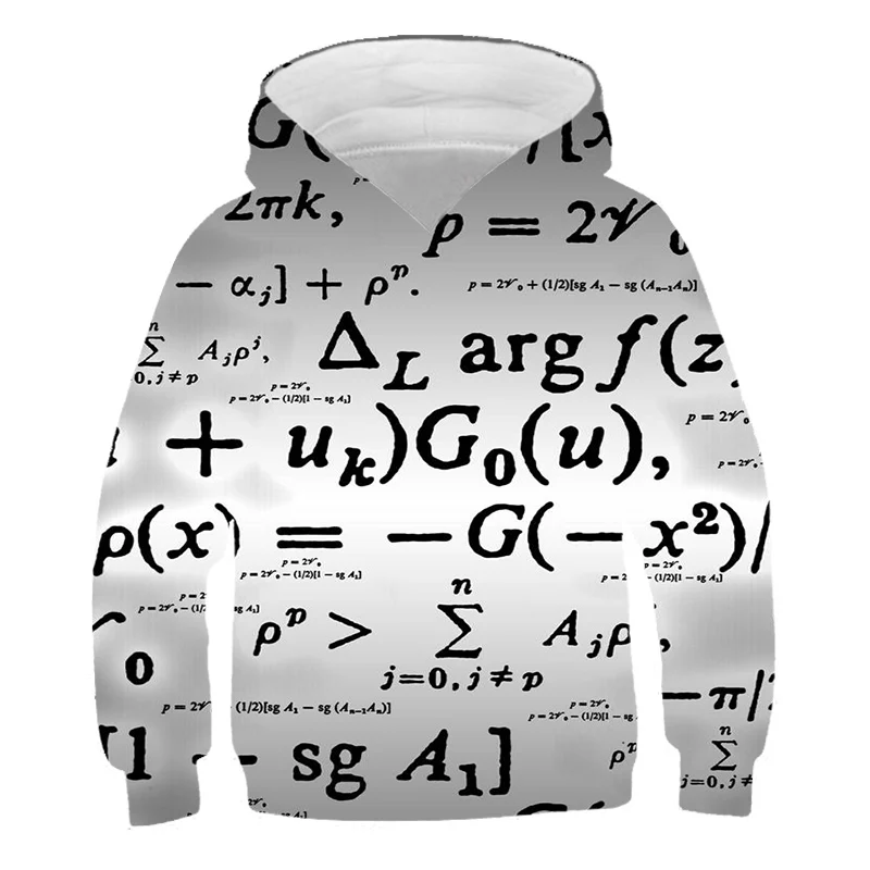New Tops Mathematical Formula Chemical Elements 3D Printed Pattern Personality Loose Casual Hoodies Interesting Novel Clothings