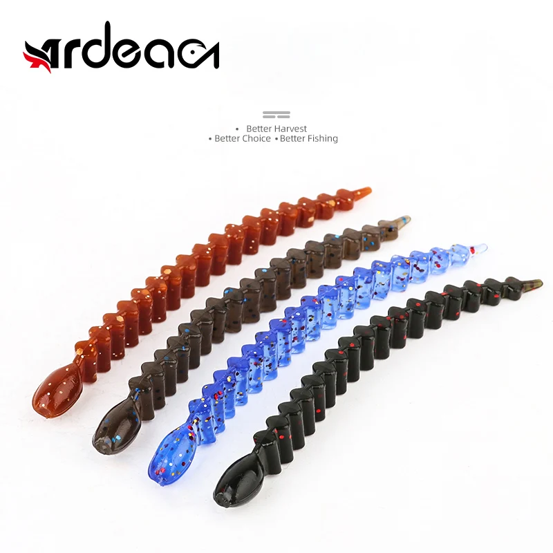 

ARDEA Soft Leech Worm Lures 80mm/1.2g 20pcs Silicone Larva Swimbaits Artificial Straight Tail Trout Bass Pike Fishing Tackle