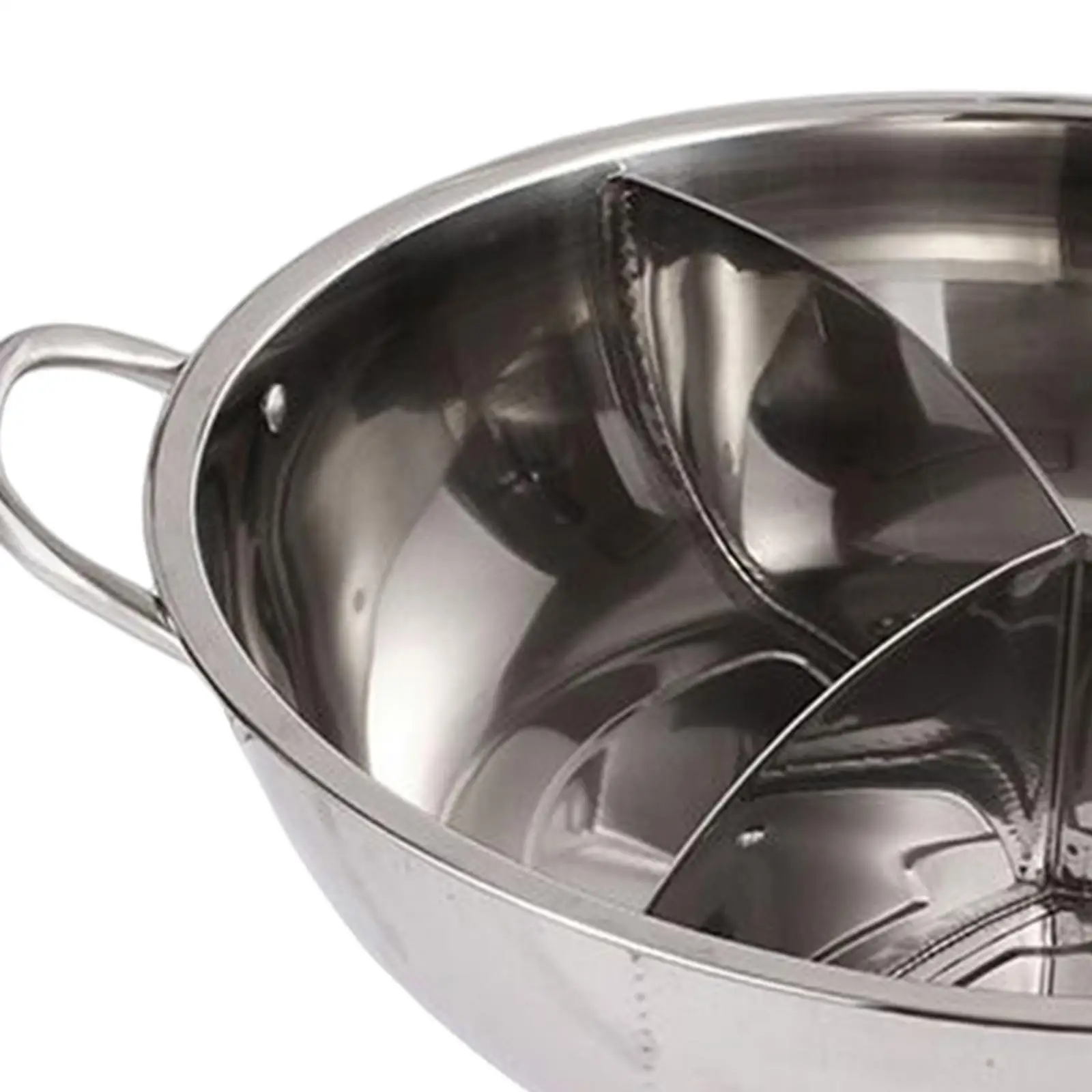 

Stainless Steel Hot Pot Cooking Pot 3 Sided Induction Cookware Soup Pot