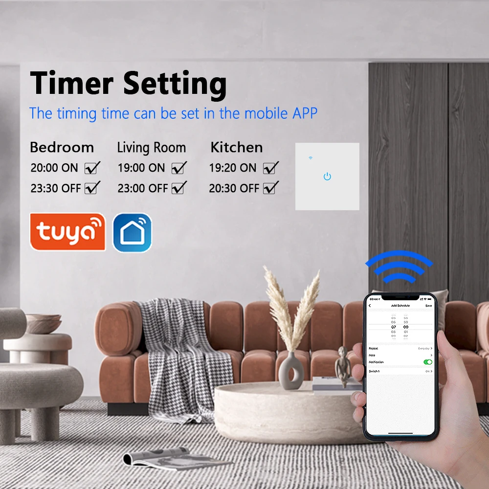 eu black luxury glass panel tuya smart house wifi switch work with google home alexa voice need neutral wire app remote control free global shipping