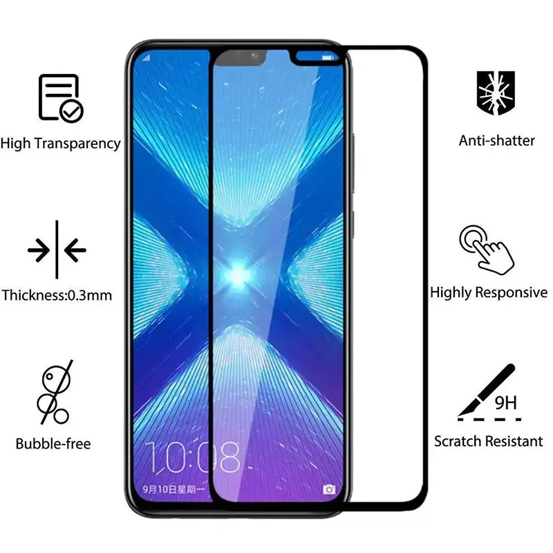 Защитный чехол из закаленного стекла 9d для huawei Honor 8x на Honor8x Honorer onor 8 x x8 6 5 защитная