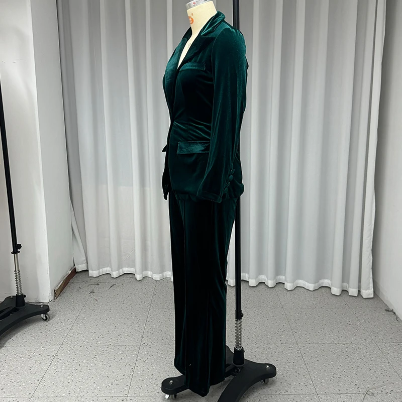 Weaytobele женский комплект из 2 предметов осенний офисный простой бархатный топ с