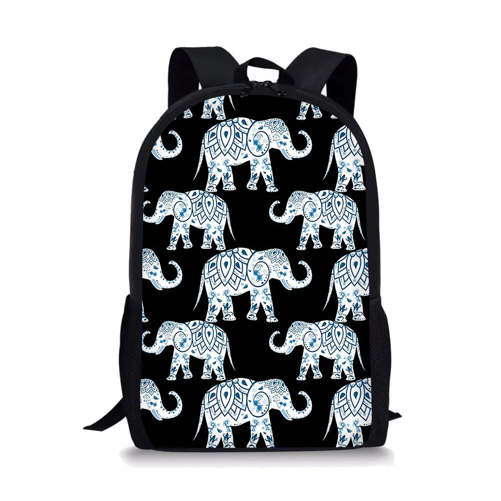 Elephant Element Printing Pattern School Backpacks Personalized Kids Daypack New Design Rucksack for Teenager