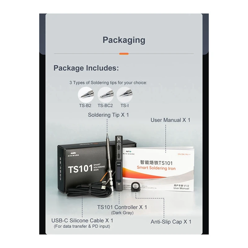 Цифровой электрический паяльник TS101 65 Вт программируемый ЖК-дисплей температура