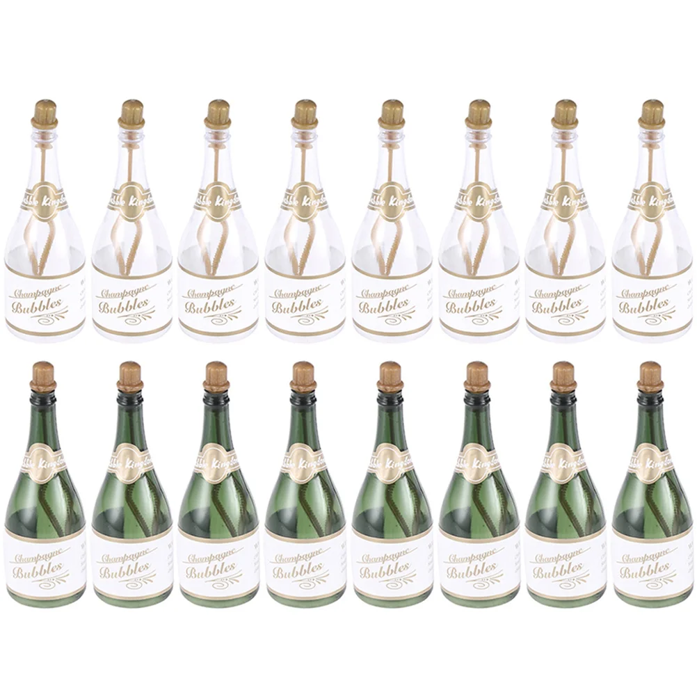 

16 Pcs Champagne Bubble Bottle Wedding Wishing Bottles Bridal Decorations Empty Plastic Bride Bubles Toyationss