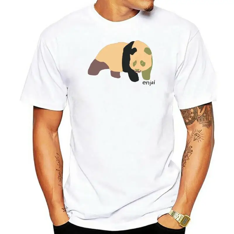 Enjoi Mens Size S Olive Green Panda Mustache Short Sleeve Cr