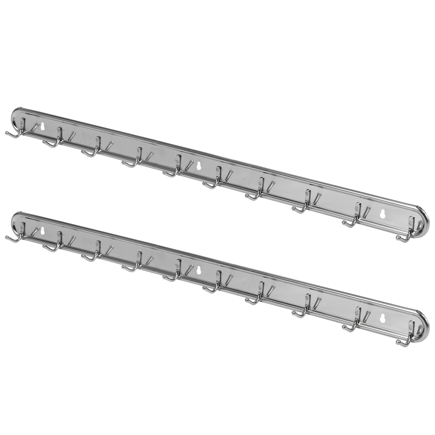 

2X 24 Inch Long Wall Mount Stainless Steel 10 Hangers Hook for Towl Bag Clothes