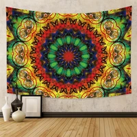 psychedelic mandala tapestry wall hanging butterfly tiger bohemia hippie floral witchcraft divination decor blanket background