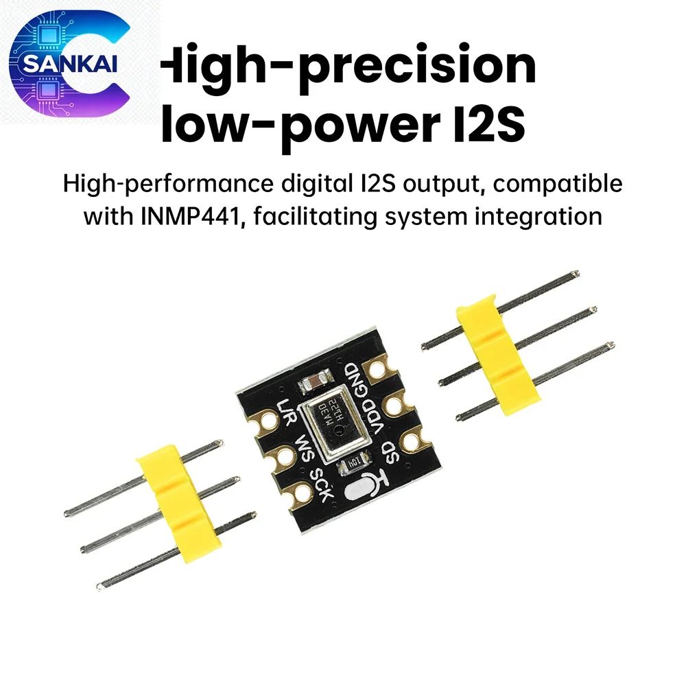 Фото Плата MEMS-микрофона INMP441/MS4030 I2S, низкое энергопотребление, высокая точность для Arduino №5