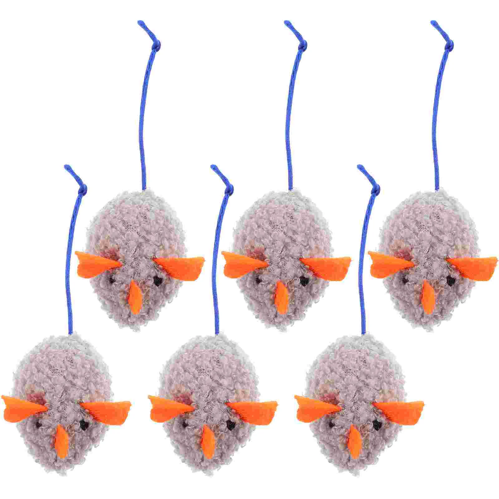 

6 Pcs Pets Toys Cat Funny Catnip Mouse Cats Indoor Kitten Bite Mice Interactive