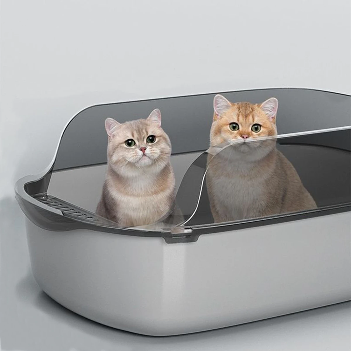 Пластиковый Кошачий Туалет Со Съемным Лотком Для Котят Просторный Поднос Кошек С