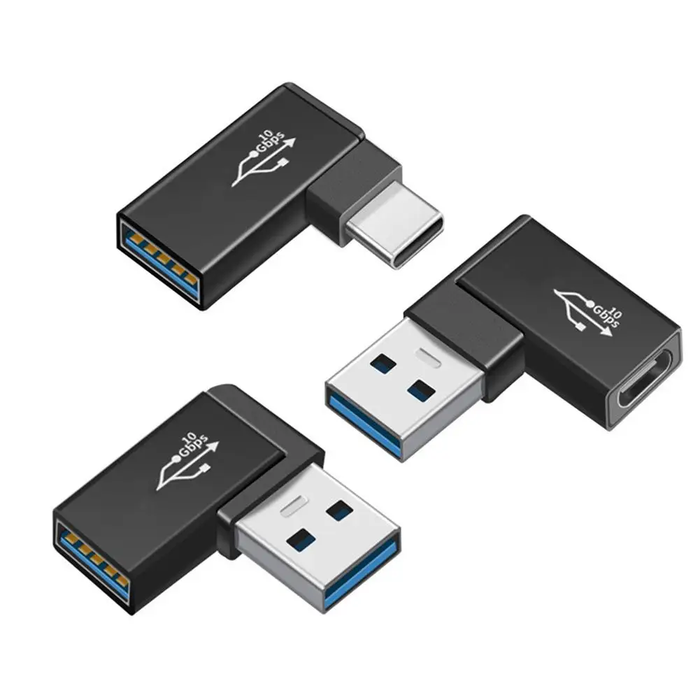 Переходник OTG USB 3.1 Type C мама-USB 3 0 папа 10 Гбит/с Тип C-USB под углом 90 градусов для