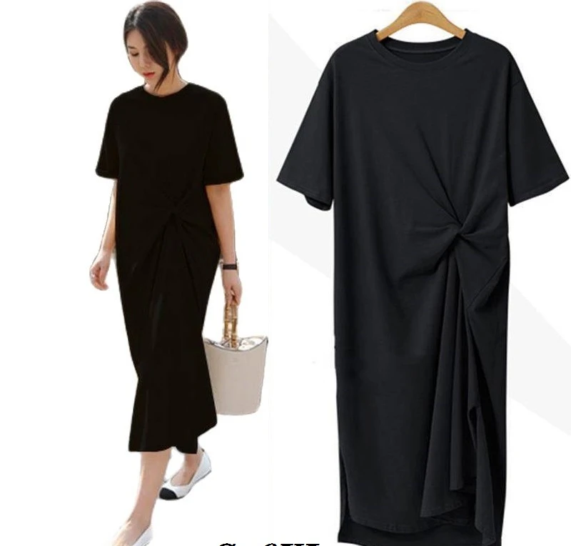 

Корейский вариант сарафанов для женщин Лето 2023 модные повседневные женские платья Новинка облегающее длинное платье-футболка