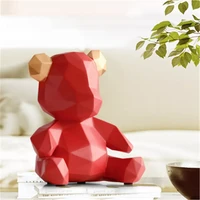 nordic cute bear piggy bank figurines money box birthday gifts bedside table ornaments coins holder storage boxs crafts kids toy