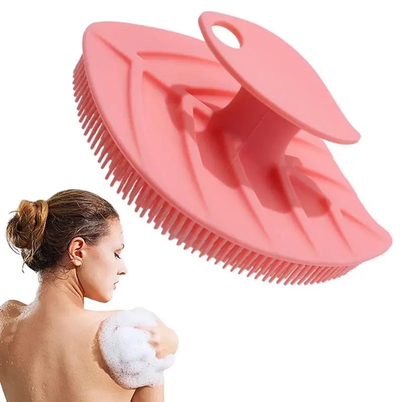 Силиконовая щетка для ванны в форме листа мягкий скребок тела удобная душа