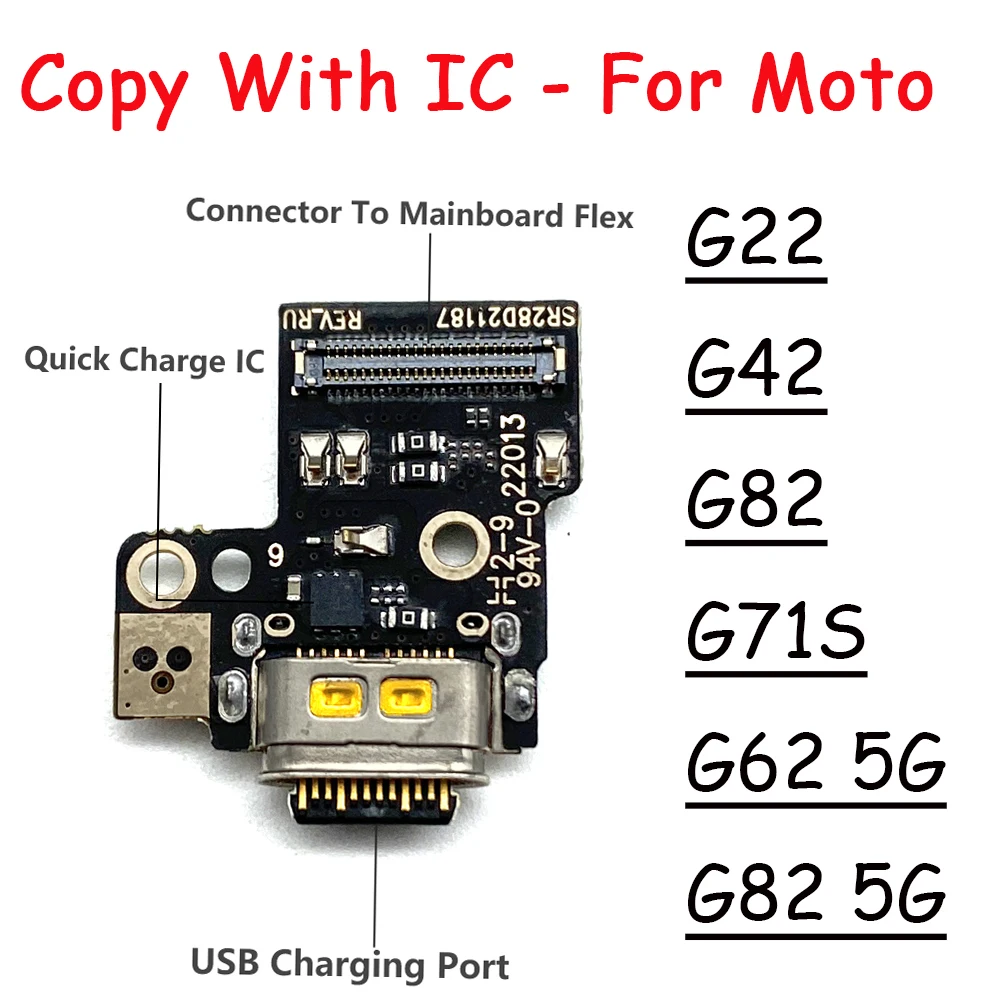 Tested For MOTO G200 USB Charging Dock Jack Plug Socket Port Connector Board Flex Cable With Micro For Moto G82 5G G22 G42 G71S