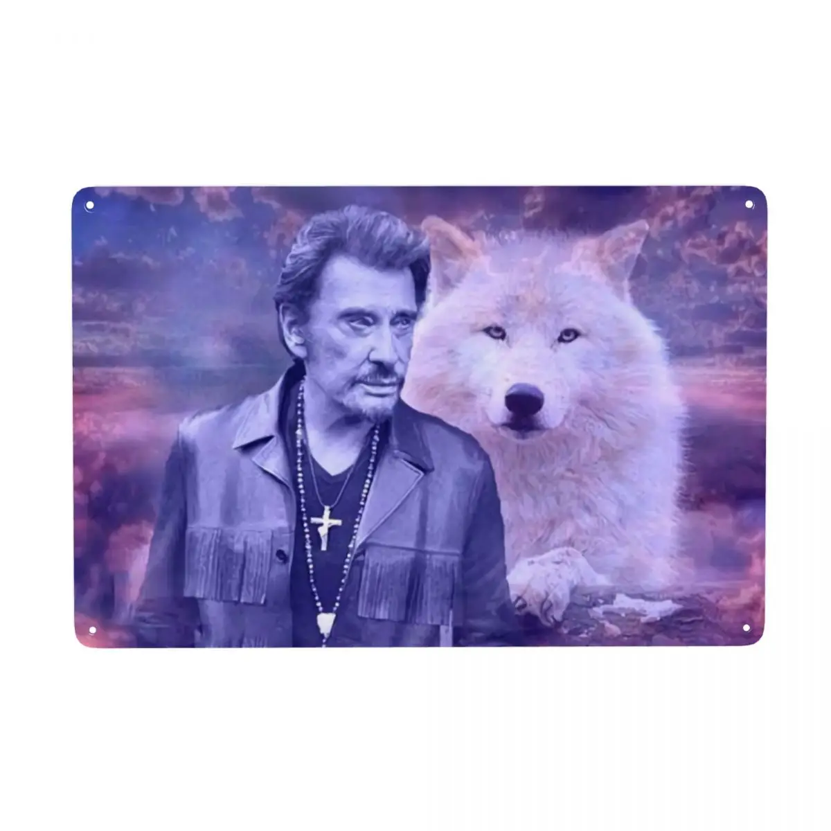 

Custom Johnny Hallyday Metal Sign Vintage French Singer Rock Music Tin Decorative Signs Plaques Office Store Pubs Club Art Decor