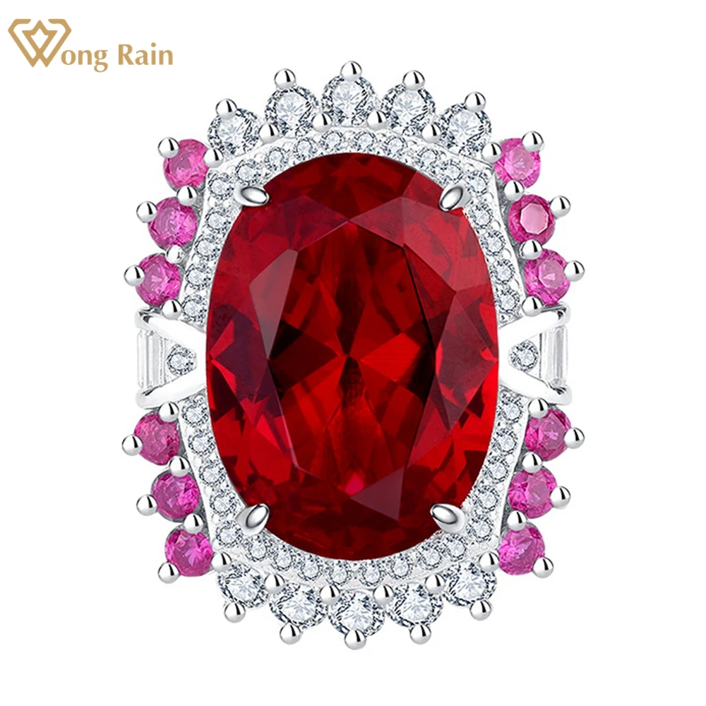 

Wong Rain 100% 925 Sterling Silver Crushed Ice Cut Lab Sapphire Emerald Ruby High Carbon Diamonds Gemstone Rings Fine Jewelry