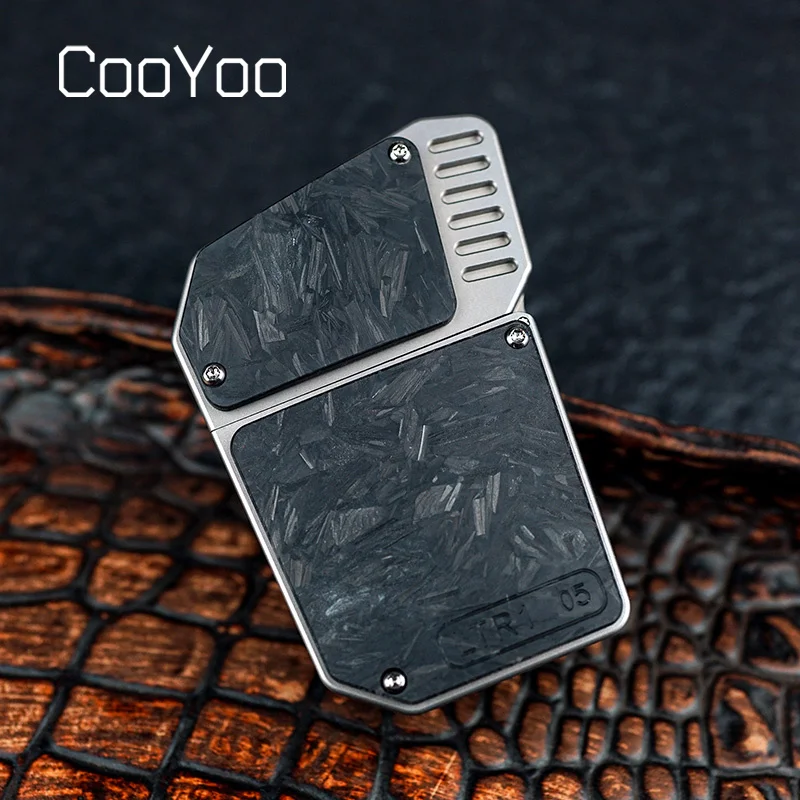 

New Luminous Titanium Alloy Windproof Kerosene Lighter Creative Retro Grinding Wheel Flint Metal Punk High-end Adult Fidget Toys