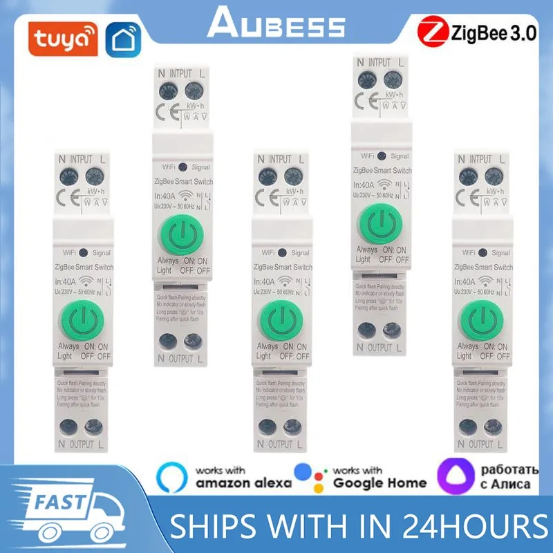 

TUYA Zigbee Smart Circuit Breaker With Metering Over Protection Power Metering Wireless Remote Control Switch