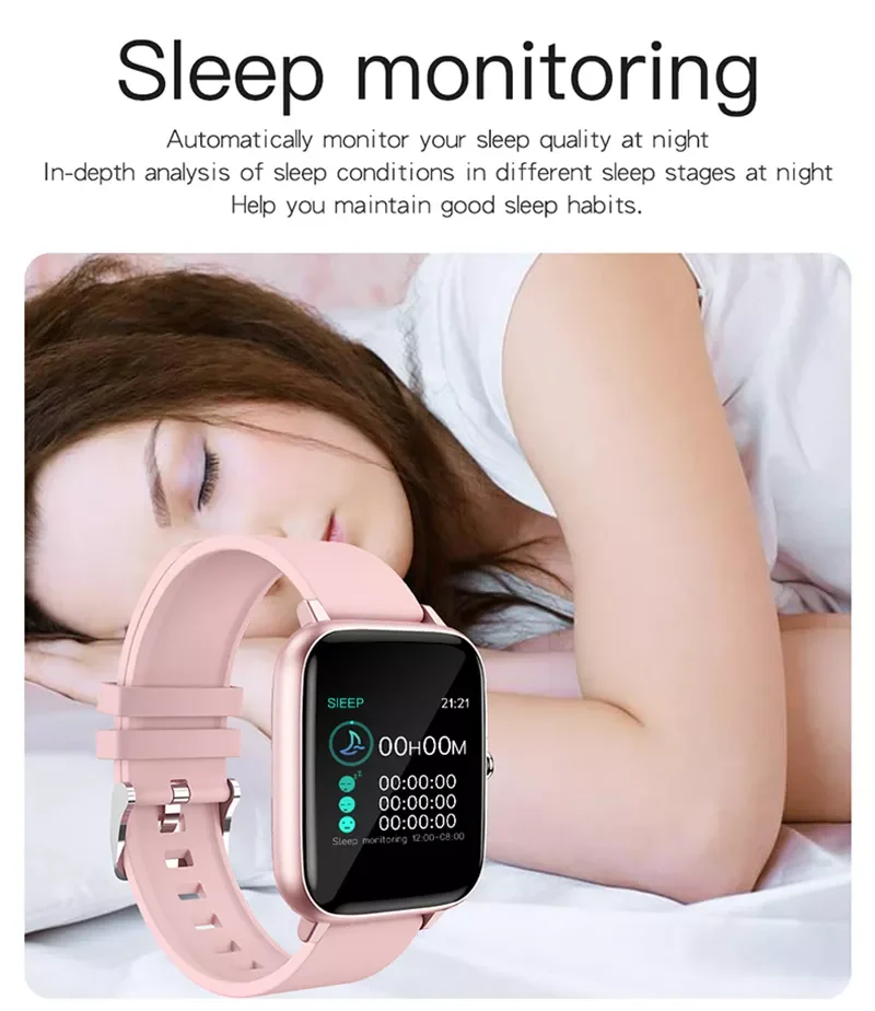 

2021 Smart Watch Men Women Blood Pressure Heart Rate Fitness Tracker Bracelet Sport Smartwatch Watch Smart Clock For Android IOS
