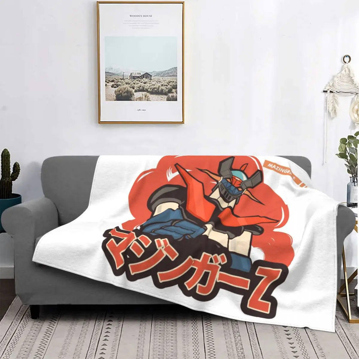 

3D Printed Anime Goldorak Blankets Comfortable Soft UFO Robot Throw Blanket for Couch Outdoor Bedroom Flannel Sprint