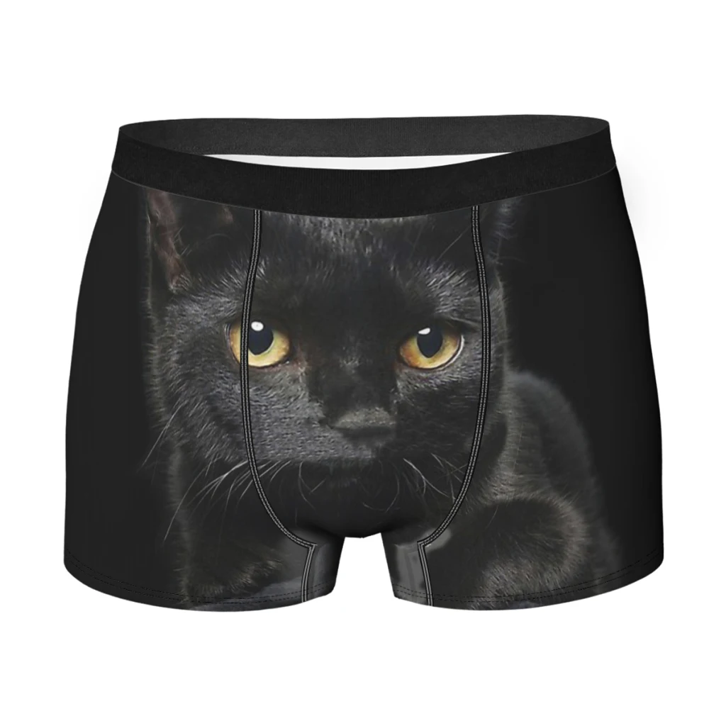 

Faces Black Cat Underpants Homme Panties Men's Underwear Ventilate Shorts Boxer Briefs