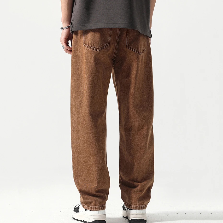 Men's Baggy Jeans Patchwork Straight Loose Casual Denim Pants 2023 Spring Autumn Vintage Man Jeans Trousers