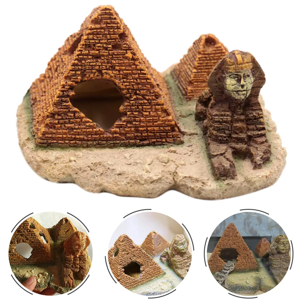 

Tank Pyramid Shrimp Hideout Decorations Decor Inch Covers Crate Shelter Ornament Aquarium Craft Model Shape Underwater Shaped