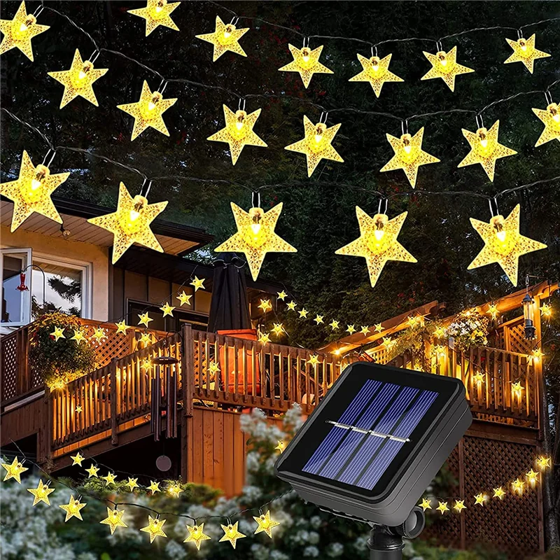 

Solar Star String Lights 100LED 8 Modes Outdoors Twinkle Fairy Lights Waterproof Star Twinkle Lights for Lawn Gardens Patio