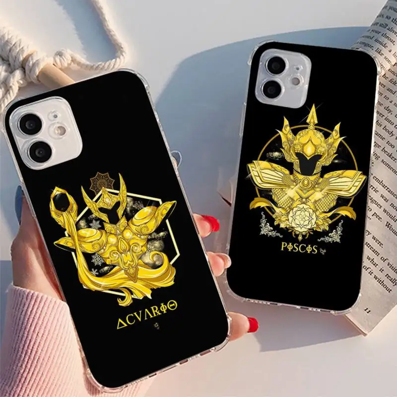 

Anime Saint Seiya Logo Phone Case for iPhone 11 12 13 Mini Pro Max 8 7 6 6S Plus X 5 SE 2020 XR XS Case shell