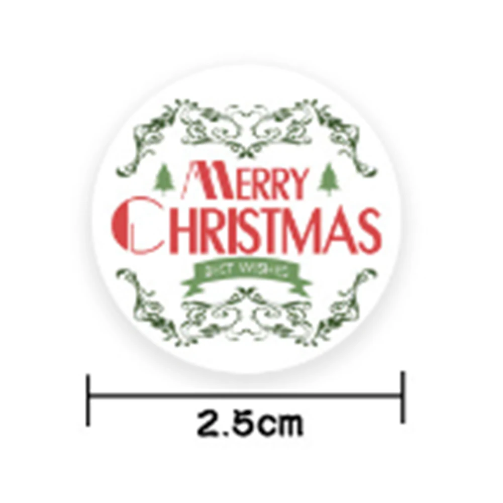 

500Pcs/Roll Christmas Stickers Labels Gift Tags For Card Envelopes Present Seals Biscuit Candy Bag Each Stickers 2.5cm 6 Designs